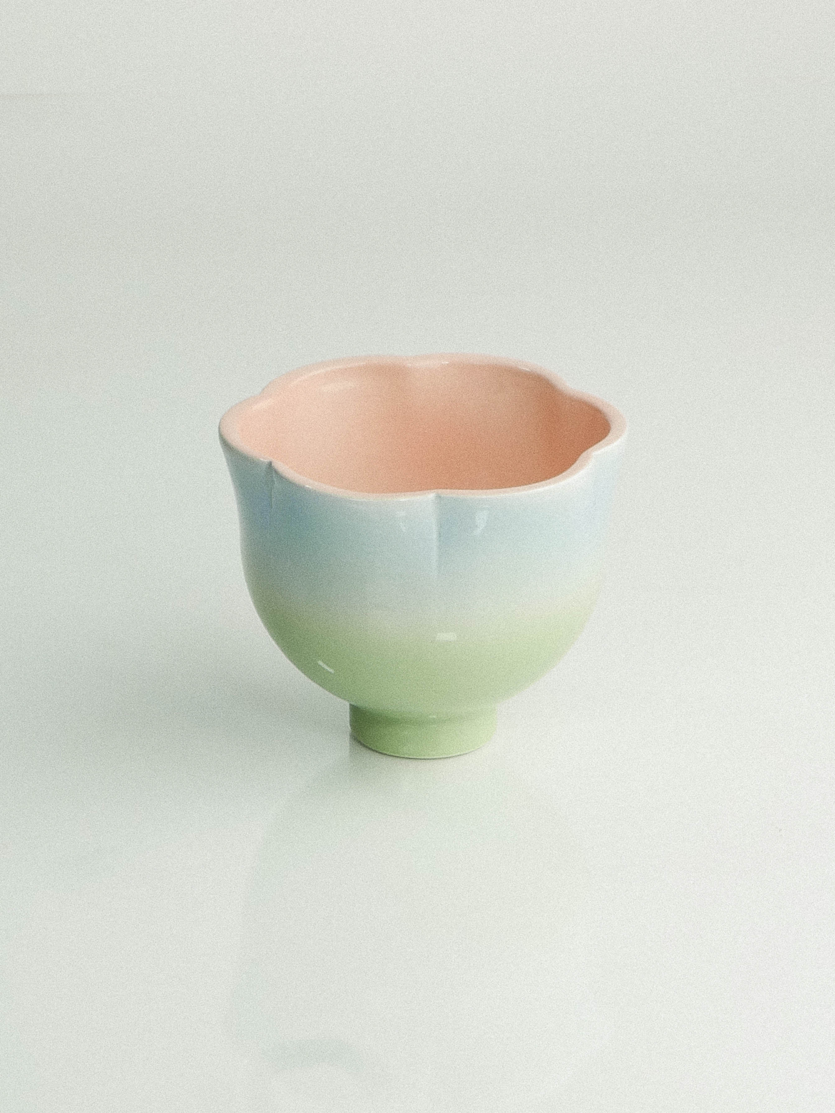 Flower Yunomi (green+blue+pink) - jeje.things