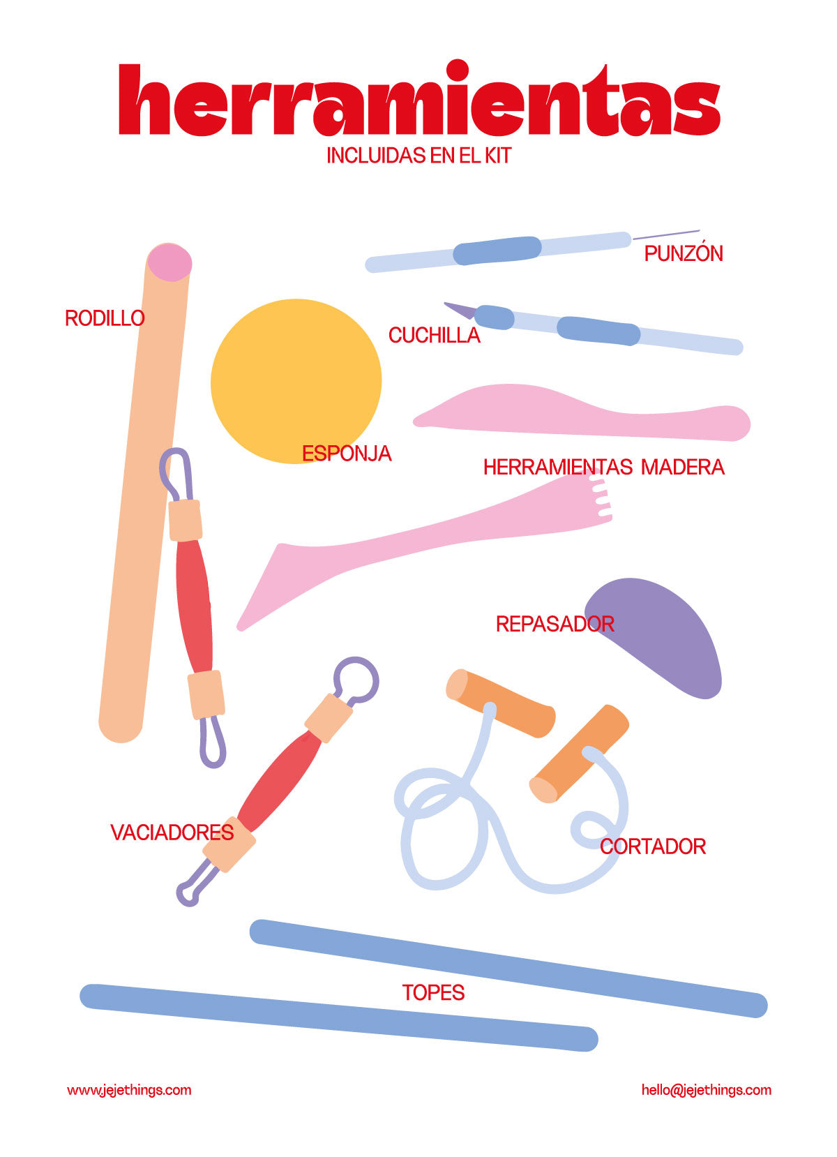 KIT COMPLETO MODELADO Y PINTURA EN CERÁMICA - jeje.things